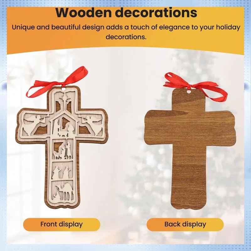 Jesuspirit Cross Ornaments For Christmas Tree, Christian Christmas Ornaments, Jesus Christmas Ornaments Religious, Ideas For Christmas Trees DCLAF34